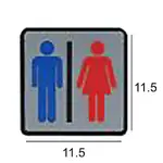RH-543 男女 洗手間/廁所/化粧室/化妝室 11.5X11.5CM 壓克力標示牌/指標/標語 附背膠可貼