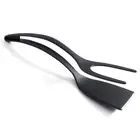 2 In 1 Flip Spatula Tongs Non Stick Spatula for Home Kitchen Cooking (Black) Hot