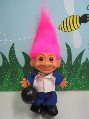 BOWLER - 5" Russ Troll Doll - NEW IN ORIGINAL BAG - Pink Hair