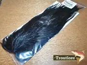 HARELINE BLACK DYED OVER WHITE SADDLE - NEW FLY TYING FEATHERS
