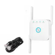 1200Mbps Dual Band Wireless WiFi Extender Repeater Router Range Signal Booster White