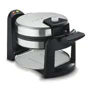 WAF-F30 Round Flip Belgian Waffle Maker, Black/Silver