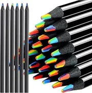 WENJION 7 Piece Rainbow Colouring Pencils Set Children's Multicoloured Colouring Pencils for DIY Drawing Painting Sketching Creative Rainbow Pencils for School Home Birthday