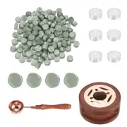 Wax Seal Kit, 150 Wax Beads, Candles, Green Silver