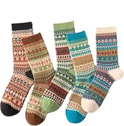 [Generic] For Cold Feet, No itch No stink No slip, 5 Pairs SocksUp Nordic Style Winter Warm Socks for Women — Beautifully Made, Gift-Ready Comfort, UGG-Friendly Winter Thermal Socks (Women 5–8)