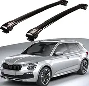 TINIANHHCT Cross Bars Anti-Theft Compatible with Skoda KAMIQ 2019-2025 Raised Side Rails Aluminum Crossbars Roof Racks Rooftop Cargo Carrier Bag Luggage Kayak Bike, Black