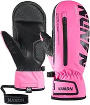 [xwxwseui] Kevlar Winter Ski Mittens Men Women Built-in Wrist Guards Snow Gloves Waterproof Insulated Skiing Mittens with Cushioning Pads