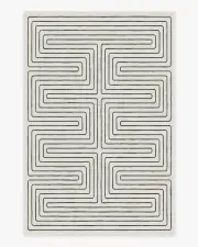 185' x 275' | Machine Washable Runner Rug | Kid & Pet Friendly | Indoor Rug | Jonathan Adler Labyrinth Black & Ivory Rug | Ruggable