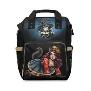 Spooky Sexy Witch Pinup Girl Multifunctional Diaper Backpack