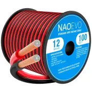 NAOEVO 12 Gauge Wire 100FT 2 Conductors Electrical Wire Red Black Cable Flexi...
