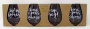 TMD Stemless Wine Glasses 16oz, Set of 4