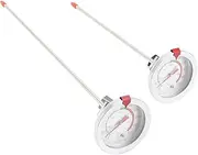 ERINGOGO 2Pcs Stainless Steel Fryer Thermometer with Clip Heat Resistant Meat Temperature Gauge for Accurate Cooking Household Oven Thermometer for Barbecue and Baking