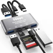 5-In-1 SD Card Reader,High-Speed USB 3.0 Adapter for Phone/Pad USB C/A Devices w