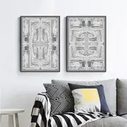 Black White Pattern 2 sets Poster Wall Art