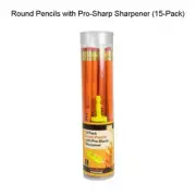 C.H. Hanson Round Pencils with Pro-Sharp Sharpener FSC Certified (15-Pack)