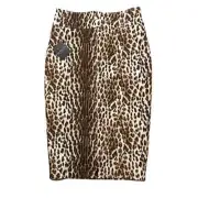 NWT Rachel Roy slit brown leopard pencil skirt 2