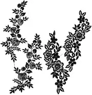 GORGECRAFT 2 Pairs Black Flowers Patches Garment Applique Embroidery Roses Bouquet Boho Sew on Trim Patches DIY Wedding Dress Sewing Lace Collar Clothing Accessories Craft for Clothes Bags (Black A)