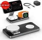 3-in-1 MagSafe Wireless Charger Foldable Stand iPhone 12–16 AirPods Watch Black