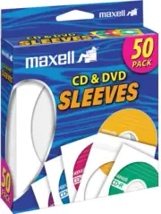 Maxell 190135 cd-400 cd/DVD Paper Sleeves with Clear Window 50 Pack (White)...