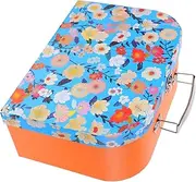 CIMAXIC Decorative Storage Box Mini Suitcase with Lid for Travel Makeup Photo and Stationery Durable Floral Design Present for Students