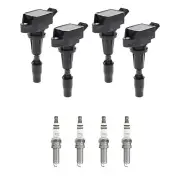 Hitachi 4 Ignition Coil 4 NGK Ruthenium Spark Plugs Kit For Optima Sonata 2.4 L4