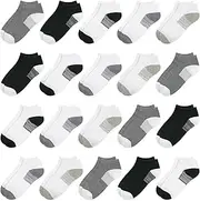 [ZERULETS] Children's Ankle Socks Toddler 20 Pairs Boys Sneaker Socks Girls Black White Grey Gradient Durable Aged 1-13 Years in Summer