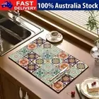Retro Kitchen Drying Mat Quick Drying Placemat Dish Drying Rugs Festival