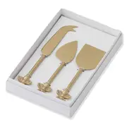 3pc Pilbeam Living Bea Bee Cheese Serving Knives Tableware/Dinnerware Set Brass