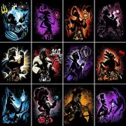 Vibrant Diamond Art Kits - Full Drill 12-Piece Anime and Cartoon Collection
