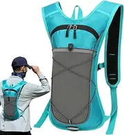 Running Water Backpack | Water Pack Backpack | with Reflective Strips Adjustable Shoulders Nylon Lightweight for Hiking Biking Travel Motorcycle