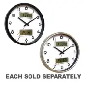 Hayes Analog with Digital Date Day Temperature Display Hygro Wall Clock 32cm