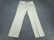 DOCKERS Pants Mens 33x32 Beige Khaki Flat Front Slim Fit Cotton Pants Adult NEW