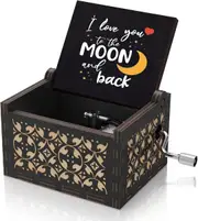 New Wooden Music Box Vintage Hand Crank Anniversary Wedding Valentine's Day Gift