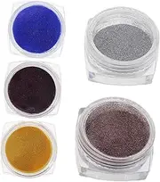 HONMEET 5 Pack Reflective Diamond Nail Art Powder Shiny Glitter Rhinestone Dust for Acrylic Nails Sparkling Pigment Embellishments