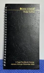 DayTimer 2023 Wirebound Pocket Sz, 2 Page-per-Month with Tabs Jan 2023-Dec 2023