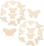 KOCKSHION Unfinished Craft Wood Chips 27pcs Butterfly Wooden Shapes DIY Decor Learning