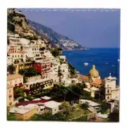The Amalfi Coast Italy Ceramic Tile Trivet Coaster Travel Souvenir 4" x 4"