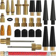 Bicycle Presta Schrader Valve Adaptor Tools, 25PCS Brass Bike Pump Adaptters,Ball Pump Needle, Balloon Inflatable Toys Nozzle Inflator Adapter, Air Pump Accessories for Standard Pump or Air Compressor