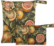 Amooorous Grapefruit mess-proof large wet bag 2 Pack travel essentials for babies with handles for beach, pool
