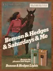 1981 Benson & Hedges Cigarettes Vintage Print Ad/Poster Horse Wall Art Retro 80s