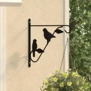 Hanging Basket Brackets Set of 4 Durable Black Steel Wall Mount Hooks