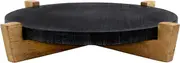 Santa Barbara Design Studio Charcuterie Boards for Cheese, Meat, and Fruit Marble Board on Mango Wood Stand, 12.25" L x 10" W x 2" H, Black