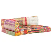 Pallet Sofa Cushion Multicolour Fabric Patchwork