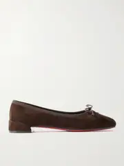 [Christian Louboutin] Christian Louboutin - Sweetie Jane Suede Flats - Dark brown - IT42 IT 42 Brown