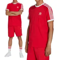 在飛比找蝦皮商城優惠-Adidas 3-stripes Tee 男款 紅白色 三葉