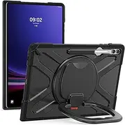 Tablet PC Case Shockproof Case Compatible with Samsung Galaxy Tab S9 Ultra 2023 X910,Rugged Kickstand Protective Case with Pencil Holder Handle Stand Bumper Protective Cover Protective Case