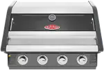 BeefEater 1600 Series Dark 4 Burner Built In BBQ w/ Cast Iron Burners & Grills