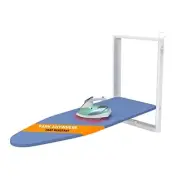 Wall Mounted Ironing Board, 36.2" X 12.2" Compact Without Iron Holder Blue