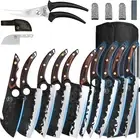 XYJ 10-pcs Kitchen Knife Set,Forged Chef Knives,Vegetable Meat Cleaver,Carvin...