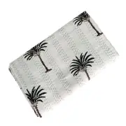Indien Queen Green Palm Tree Block Print Blanket Sofa Decor Cotton Kantha Quilt